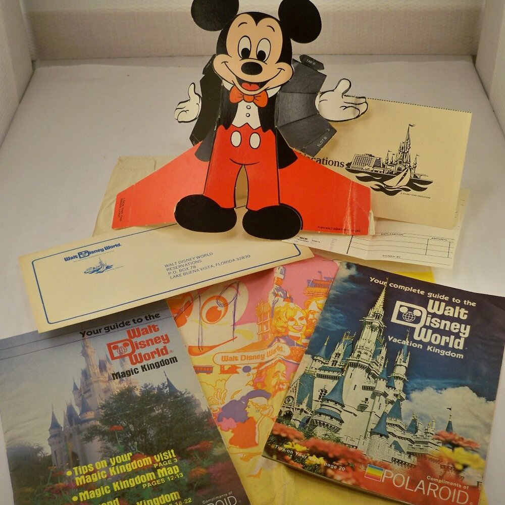 Disney World Paper Fold Micky, Guides, Gag, Other 1979 Vintage Ephemera
